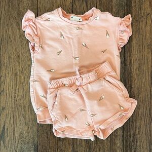 Kids Pink Ice Cream Print Matching Set